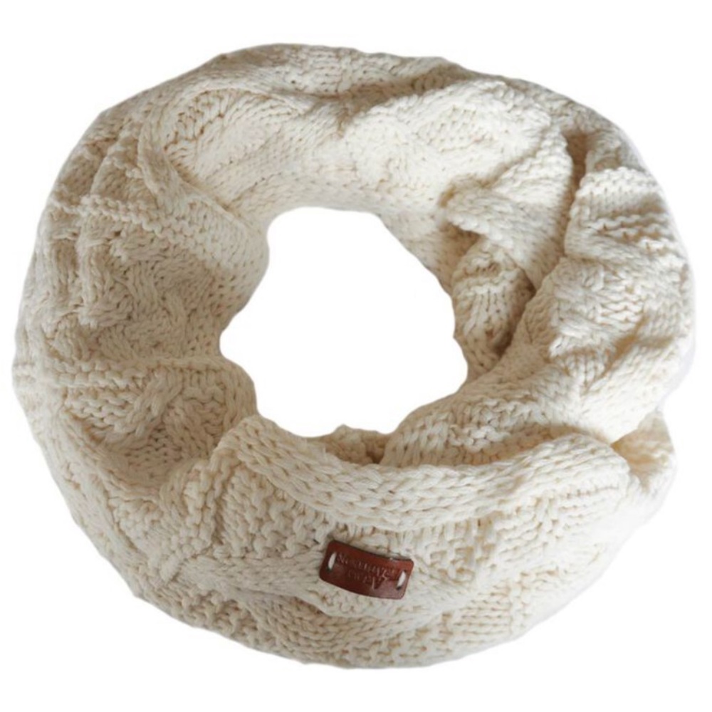 Aran Traditions Knitted Style Cable Scarf- Cream